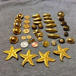 Vintage Golden Buttons Lot